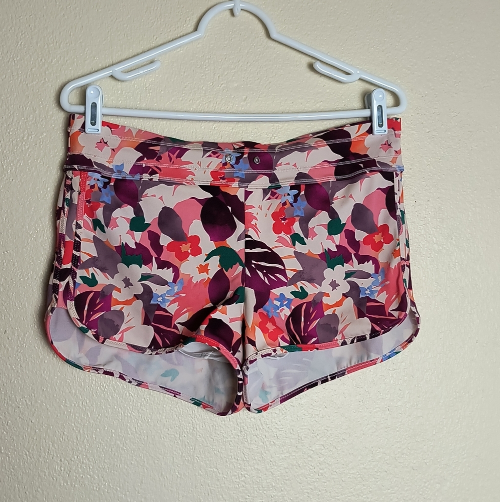 Athleta Multicolor Floral Athletic Shorts Size S